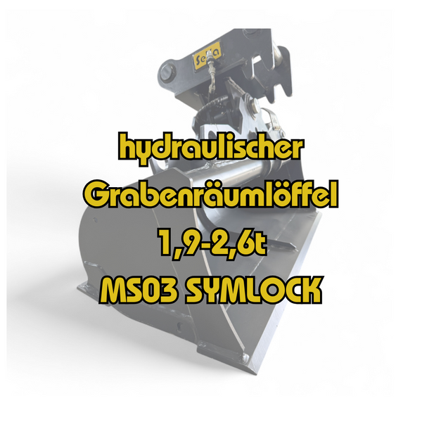 Hydraulischer Grabenräumlöffel 1,9–2,6 t – MS03 Symlock