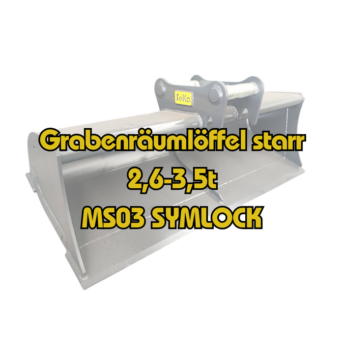 Starrer Grabenräumlöffel 2,6–3,5 t – MS03 Symlock
