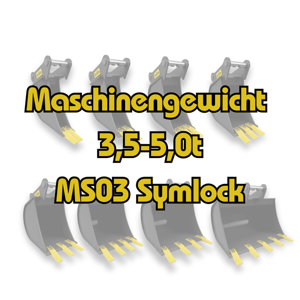 3,5-5,0t Tieflöffel MS03 Symlock