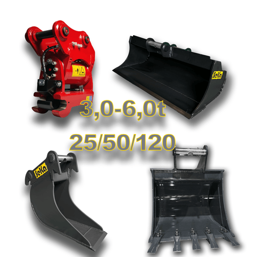 Löffelpaket für Bagger MS03 Paket 3,0-6,0t - SeKa Baumaschinen