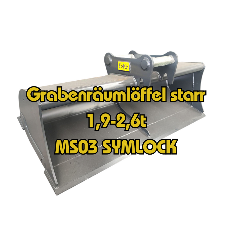 Starrer Grabenräumlöffel 1,9–2,6 t - 850mm 85cm – MS03 Symlock