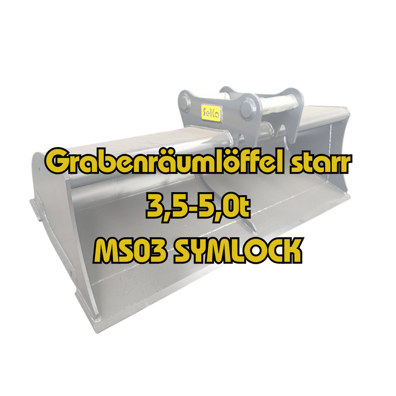 Starrer Grabenräumlöffel 3,5–5,0 t - 1200mm 120cm – MS03 Symlock