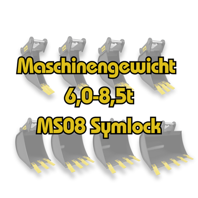 6-8,5t Tieflöffel MS08 Symlock