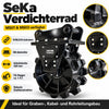 SeKa Verdichterrad 300 mm für Minibagger 2–5 t – MS03 Symlock, mit Abstreifer, ohne Hydraulik (Hauptbild mit Features)