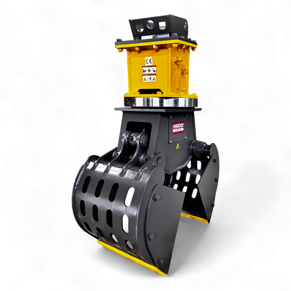 SK36HB Sortiergreifer – Seitenansicht mit hydraulischem DANFOSS Motor